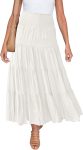 Women's  Summer Elastic High Waist Boho Maxi Skirt Casual Drawstring A Line Flowy Long Skirts