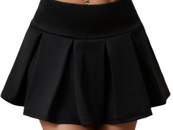 Women's High-Waisted Pleated Mini Skirt – A-Line Flared Tennis Skirt