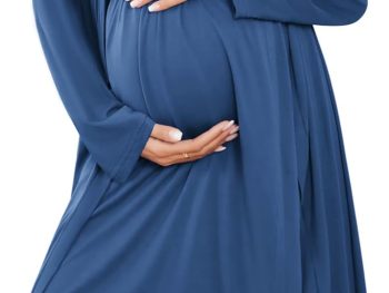 Maternity Nursing Gown and Robe Set Labor Delivery Nursing Nightgowns for Breastfeeding Pregnancy Clothes