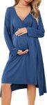 Maternity Nursing Gown and Robe Set Labor Delivery Nursing Nightgowns for Breastfeeding Pregnancy Clothes