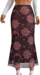 Women Mesh High Waisted Midi Mermaid Skirts Summer Casual Flowy Long Skirt