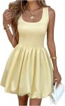Women's Bubble Dress Scoop Neck Sleeveless A Line Summer Short Dresses