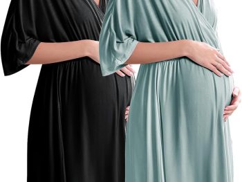 3 in 1 Labor/Delivery/Hospital Gown 2 Pack Maternity Dress Nursing Nightgown Sleepwear