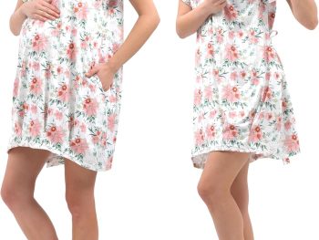 Labor and Delivery Gown for Hospital With Pockets Open Back Nursing Pajamas for Women Breastfeeding Maternity Nightgown