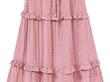 Women's Long Summer Skirt  Elegant High Waist Cocktail Party Wedding Guest Dress Flared A-Line Midi Skirts