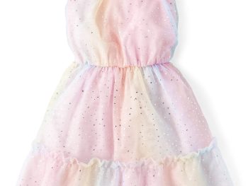 Girls Sleeveless Rainbow Ruffle Dress, Sizes XS-XXL