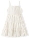 Girls Strappy Bow Back Eyelet Tiered Dress, Sizes XS-XXL