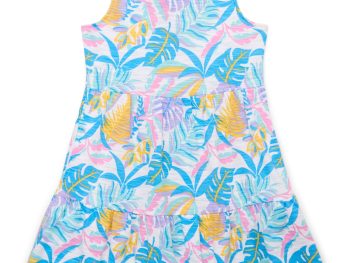 Girls Tiered Dress with Bow Back, Sizes 4-18 & Plus